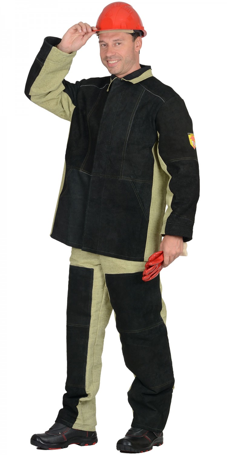 Костюм сварщика: куртка, брюки брезентовый со спилком