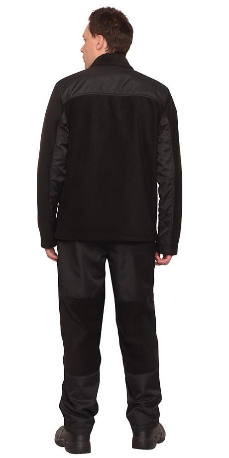 Костюм флисовый АРТ. 10813, куртка, брюки черный с накладками