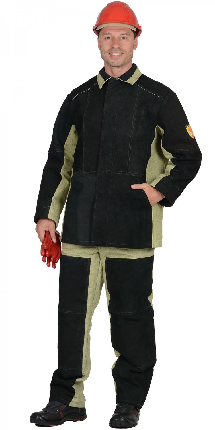Костюм сварщика зимний: куртка, брюки брезентовый со спилком (2,7 кв.м.) тип Б