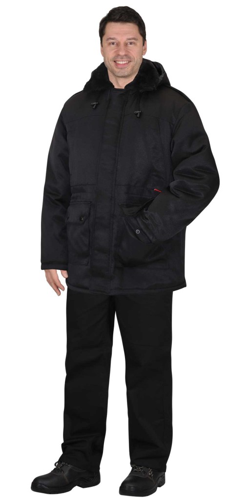 Куртка &quot;АРТ. 58065&quot; зимняя,удлиненная, чёрная